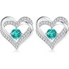 image:imageCDE 18K Rose Gold Heart Stud EarringsBirthstone Jewelry Gifts for Women12DecZircon Blue