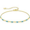 image:imageCDE 925 Sterling Silver Birthstone Bracelets for Women Dainty Simple Link Charm Infinity Tennis Bracelet Birthday Anniversary Valentines Mothers Day Gifts for Mom Wife Her Chain Length 6716Gold12DecemberBlue Zirconia