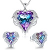 image:imageCDE Angle Wings Heart Pendant Necklace and Earrings Jewelry Gift for WomenWhite02Amethsy Purple Birthstone