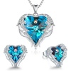 image:imageCDE Angle Wings Heart Pendant Necklace and Earrings Jewelry Gift for WomenWhite12aBlue Zircon Birthstone