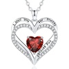 image:imageCDE Birthstone Necklaces for Women 925 Sterling Silver Forever Love Heart Pendant Necklace Birthday Jewelry Gift for Wife Mom Girlfriend HerSilver01January