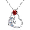 image:imageCDE Christmas Gift for women Cute Unicorn Birthstone Necklace for Girls Daughter 925 Sterling Silver Opal Heart Pendant Graduation Birthday Christmas Jewelry Gift for Teenage Girls Niece0107 January  July Ruby Red