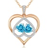 image:imageCDE Double Birthstone Rose Gold Pendant Necklace Gift for WomenBlueBlue1212Birthstone