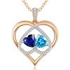 image:imageCDE Double Birthstone Rose Gold Pendant Necklace Gift for WomenDeep BlueBlue0912Birthstone