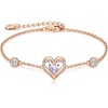 image:imageCDE Love Heart Bracelets for Women 925 Sterling Silver with Birthstone Zirconia Birthday Anniversary Charm Link Chain Bracelet Jewelry Gift for Wife Girlfriend HerRose Gold06JuneHeart Zircon