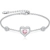 image:imageCDE Love Heart Bracelets for Women 925 Sterling Silver with Birthstone Zirconia Birthday Anniversary Charm Link Chain Bracelet Jewelry Gift for Wife Girlfriend HerSliver10OctHeart Zircon