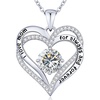 image:imageCDE Love Heart Necklace with 20CT Moissanite Engraved I LOVE MOMWhite Gold Plated