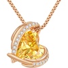 image:imageCDE Mothers Day Gifts Love Heart Pendant Necklaces for Women Silver Tone Rose Gold Tone Birthstone Jewelry Gifts for Wife HerRose Gold11NovemberCitrine Yellow