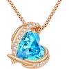 image:imageCDE Mothers Day Gifts Love Heart Pendant Necklaces for Women Silver Tone Rose Gold Tone Birthstone Jewelry Gifts for Wife HerRose Gold12DecemberSky Blue