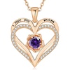 image:imageCDE Rose Gold Heart Birthstone Necklace Hypoallergenic Jewelry GiftsI Love You Mom02FebruaryAmethyst Purple