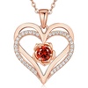 Rose Gold Plated-01-January-July-Ruby Garnet Red