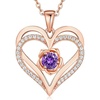 Rose Gold Plated-02-February-Amethyst Purple