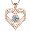 Rose Gold Plated-03-March-Aquamarine Light Blue