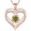 Rose Gold Plated-08-August-Peridot-Olive Green