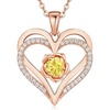 Rose Gold Plated-11-November-Citrine Yellow