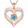 Rose Gold Plated-12-December-Blue Zirconia