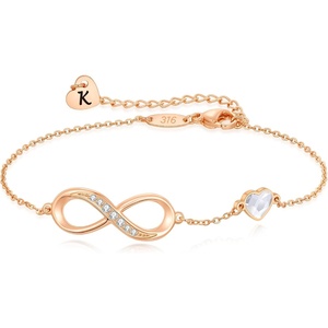 image:imageCDE Initial Heart Infinity Bracelets for Women Adjustable Dainty Letter Alphabet Charm Jewelry Birthday Gifts for Women Her Girlfriend Mom Wife11K