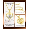 image:imageCDE 18K Gold Plated Initial Love Heart Moissanite Necklace for MomInitial E engraved I Love Mom