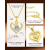image:imageCDE 18K Gold Plated Initial Love Heart Moissanite Necklace for MomInitial M engraved I Love Mom