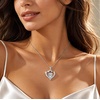 image:imageS925 Silver Initial Love Heart Moissanite Necklace with White Gold PlatedInitial C2 Carat