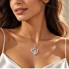 image:imageS925 Silver Initial Love Heart Moissanite Necklace with White Gold PlatedInitial D2 Carat