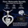 image:imageS925 Silver Initial Love Heart Moissanite Necklace with White Gold PlatedInitial F2 Carat