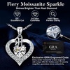 image:imageS925 Silver Initial Love Heart Moissanite Necklace with White Gold PlatedInitial H2 Carat