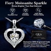 image:imageS925 Silver Initial Love Heart Moissanite Necklace with White Gold PlatedInitial I2 Carat