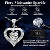 image:imageS925 Silver Initial Love Heart Moissanite Necklace with White Gold PlatedInitial L2 Carat