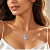 image:imageS925 Silver Initial Love Heart Moissanite Necklace with White Gold PlatedInitial M2 Carat