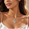 image:imageS925 Silver Initial Love Heart Moissanite Necklace with White Gold PlatedInitial P2 Carat