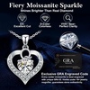 image:imageS925 Silver Initial Love Heart Moissanite Necklace with White Gold PlatedInitial Q2 Carat