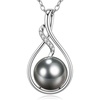 image:imageCDE S925 Silver Black Shell Pearl Infinity Necklaces Gift for Women