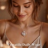 image:imageCDE 925 Sterling Silver Rose Heart Moissanite Necklace Gift for Women