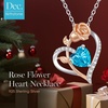 image:imageCDE Rose Heart Necklaces for Women 925 Sterling Silver Birthstone Pendant Necklace Mothers Day Gift Anniversary Birthday Jewelry Gift for Women Wife Mom Her