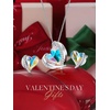image:imageCDE Love Heart Necklaces and Earrings Jewelry Set for Women Rose Gold Crystals Birthstone Jewelry Gifts for Women Wife03White Gold  Yellow 2pieces Set